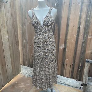 ASOS DESIGN plunge maxi dress in animal print size 0
